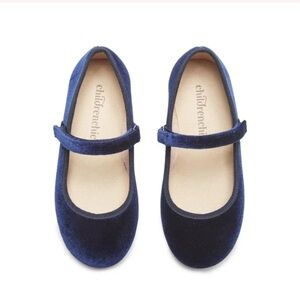 NWOT Childrenchic Cassie Navy Velvet Mary Jane Shoes Size 24